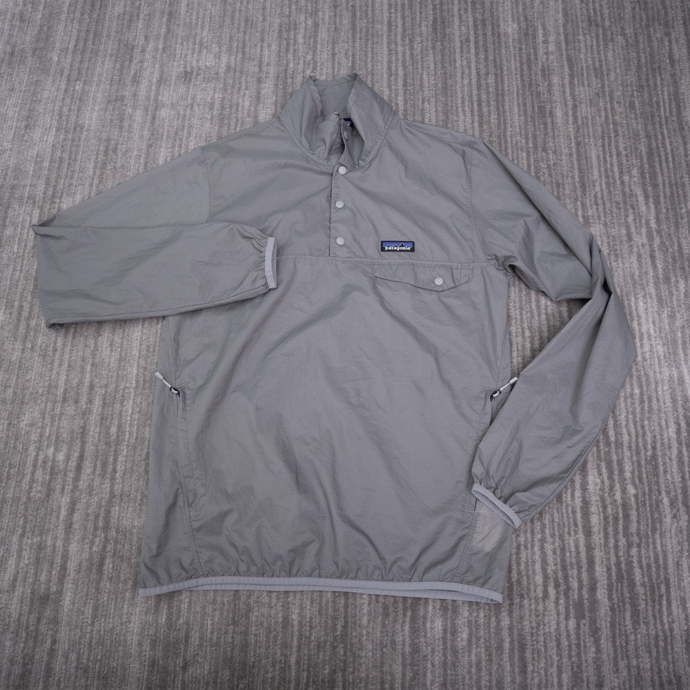 Patagonia Houdini Snap-T Pullover Mens S Gray Excellent Lightweight Windbreaker